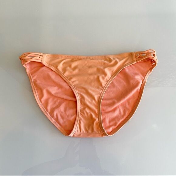 Peach Braided Strap Bikini Bottom - Picture 1 of 5